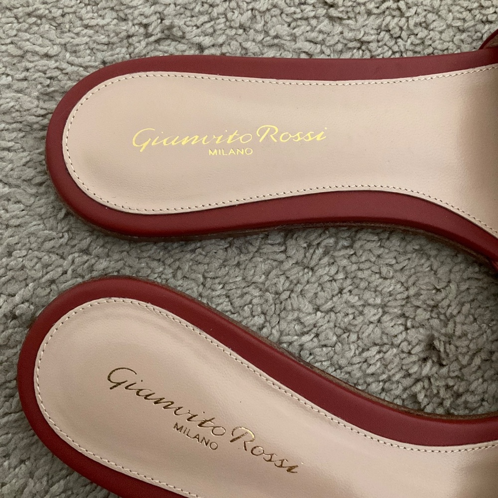 GIANVITO ROSSI Buckle Slide Sandal In Red - Picture 4 of 5